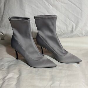 Nine West Gray Sock Bootie Heels
